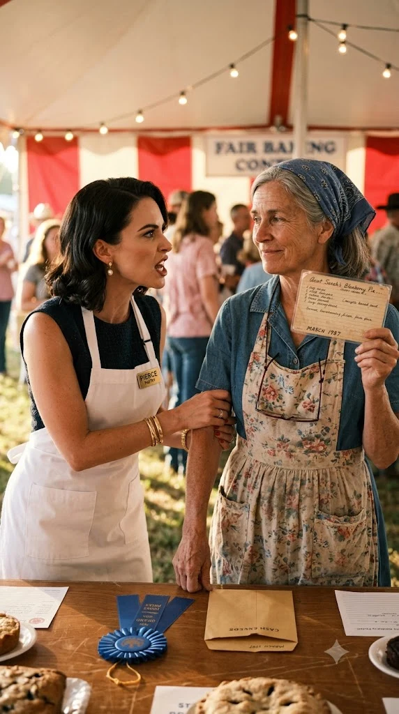 Devon Mocked the Volunteer Baker for "Stealing" Her Pie — the Card in Marge's Hand Was Dated 1987