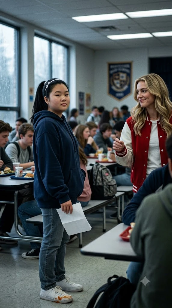 She Threw Chili at the Quiet Girl's Shoes — Then a Folded Paper Made the Whole Cafeteria Go Silent