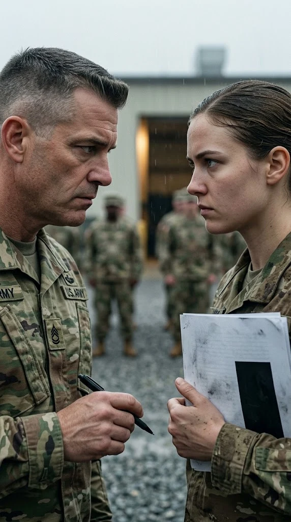 The First Sergeant Ordered Me to Sign a Confession at Formation — Then I Pulled His Own Carbon Out of My Sleeve