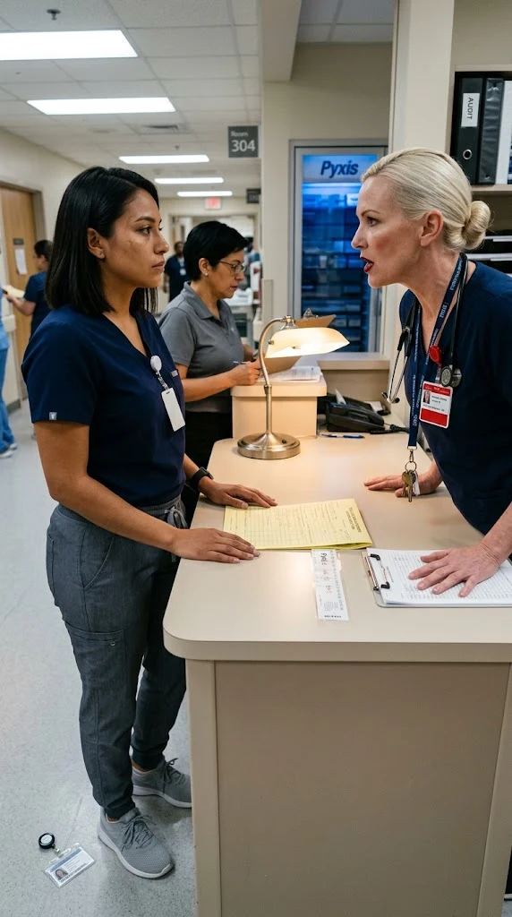 The Charge Nurse Slapped My Badge Off the Desk at Shift Change — Then the Nurse Manager Read Her Own Initials Back to Her